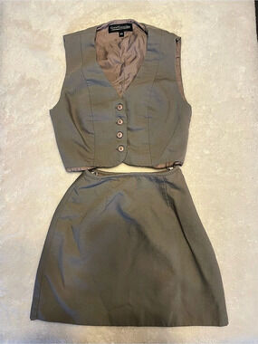 Guess Collection Wool Skirt Set Gray XS